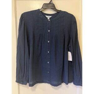 NWT Women's Popover Tunic Lightweight Cotton Blue Poetcore Boho Vaca Sz 3xl